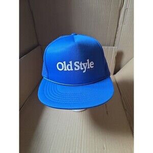 Old Style Beer Hat Blue White Rope Brim Snapback Trucker Cap‎